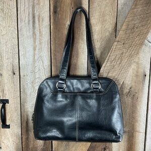 SwissGear-The Hera- Black Leather Laptop Bag